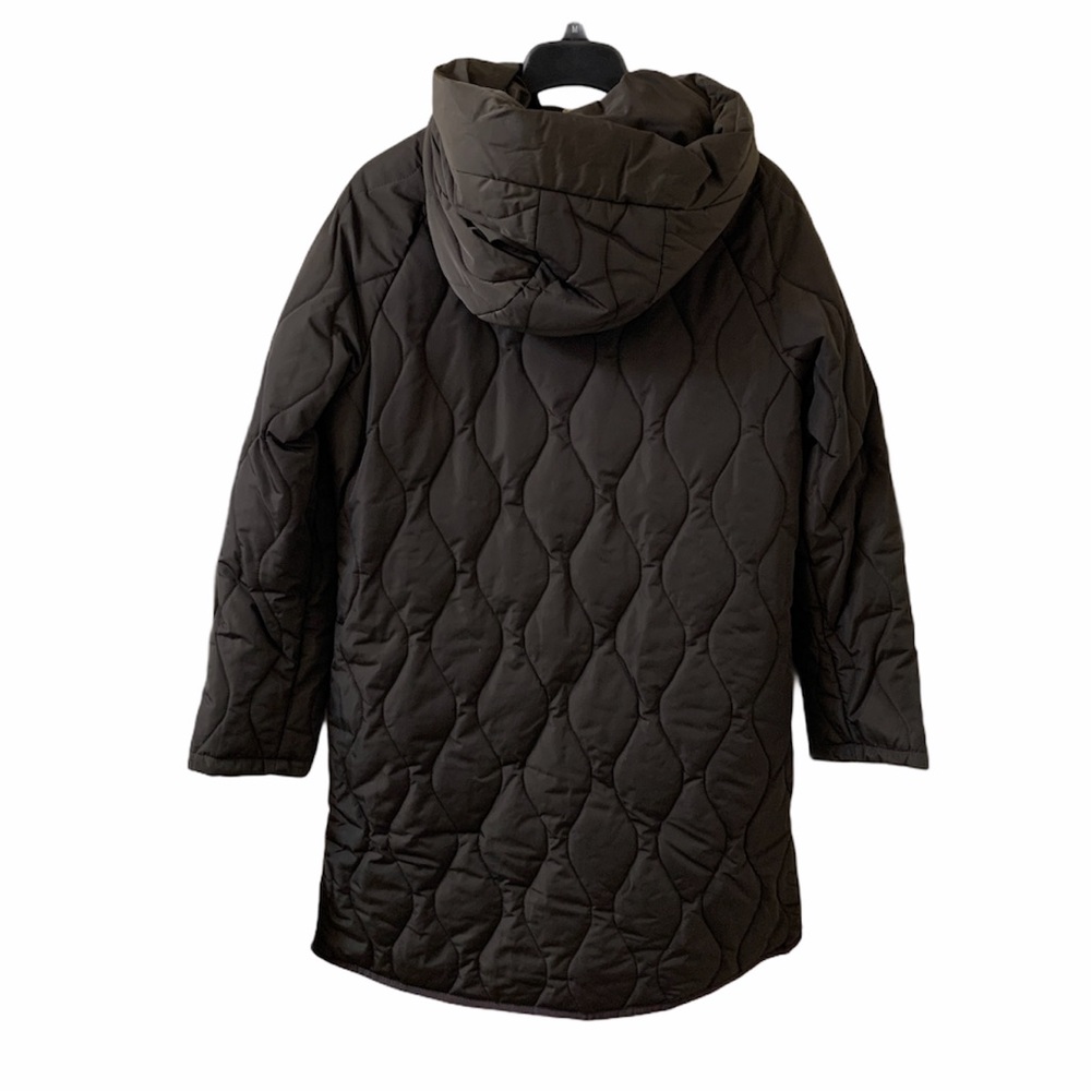 Donna Karan Reglandy Hooded Quilted Coat - Olive M - Picture 6 of 10